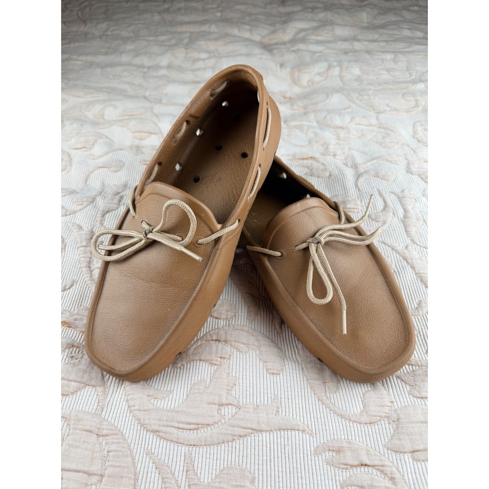 Tucket Footwear Mens Tan Waterproof Boat Shoes Deck Loafers Size 8 Made in USA